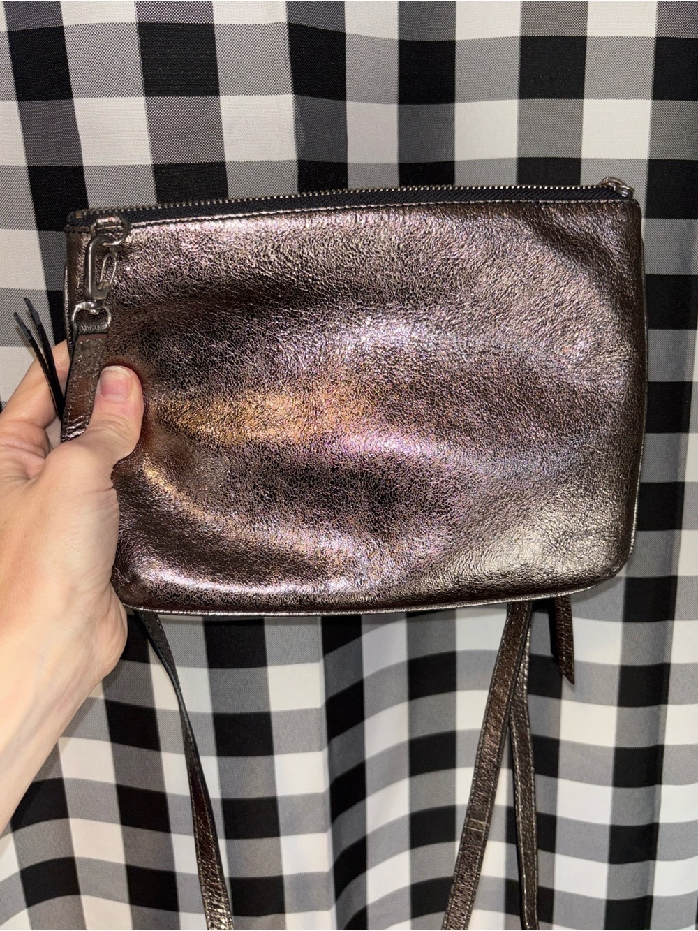 Brighton Metallic Bronze Leather Crossbody Bag - Picture 2 of 5